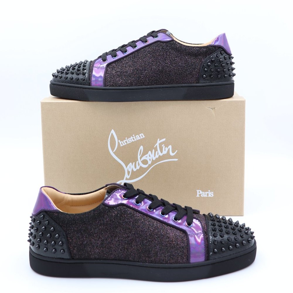 NIB Christian Louboutin Seavaste 2 Orlato Flat Glitter Iridescent Sneakers